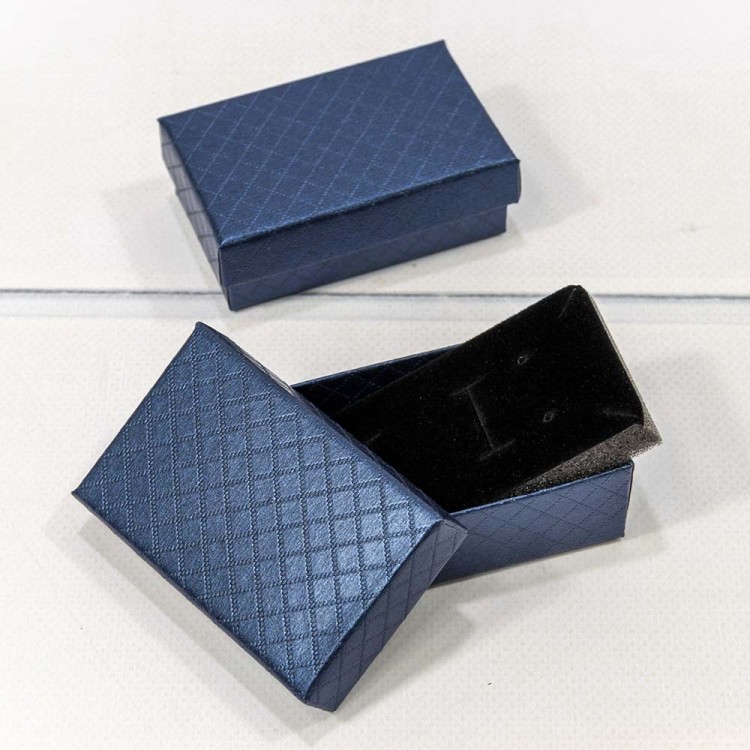 61258/5 Коробка Прямоугольная 8*5*2,5 "Ромбики" Синий 1/24 1/360