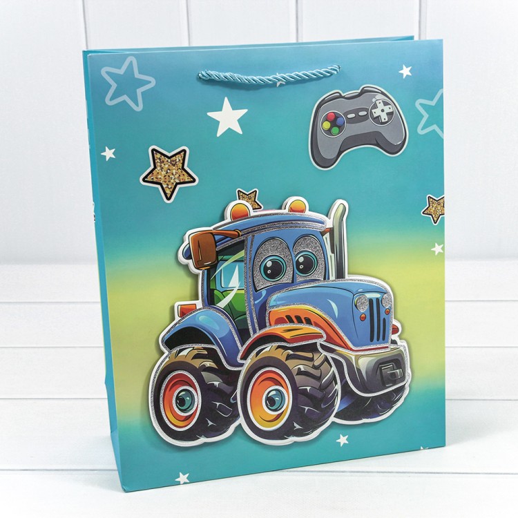 000107C Пакет подарочный с 3D аппликацией "Детский" (микс 3) 26*32*10 1/20 1/240