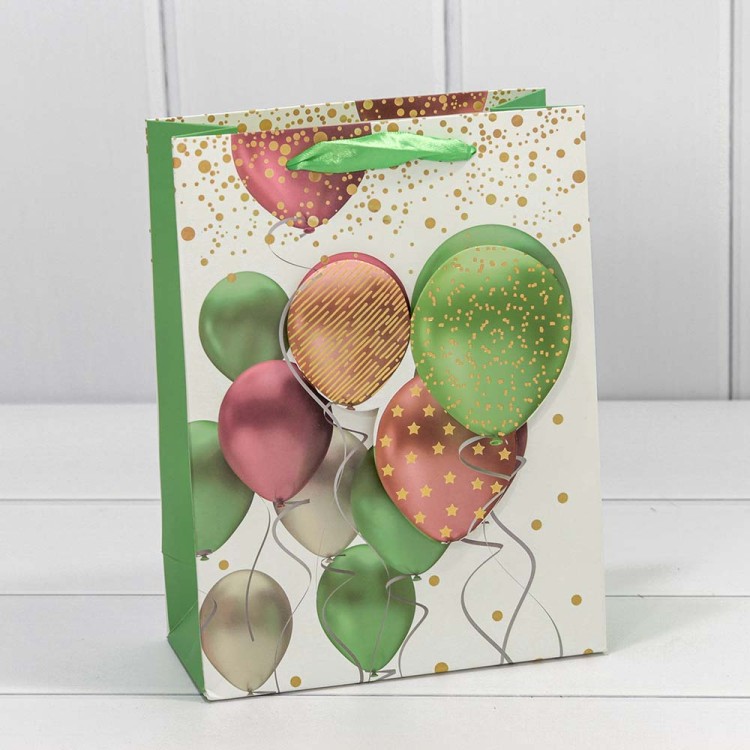 000111E Пакет подарочный с 3D аппликацией "Воздушные шары" (микс) 18*23*10 210г 1/20 1/360