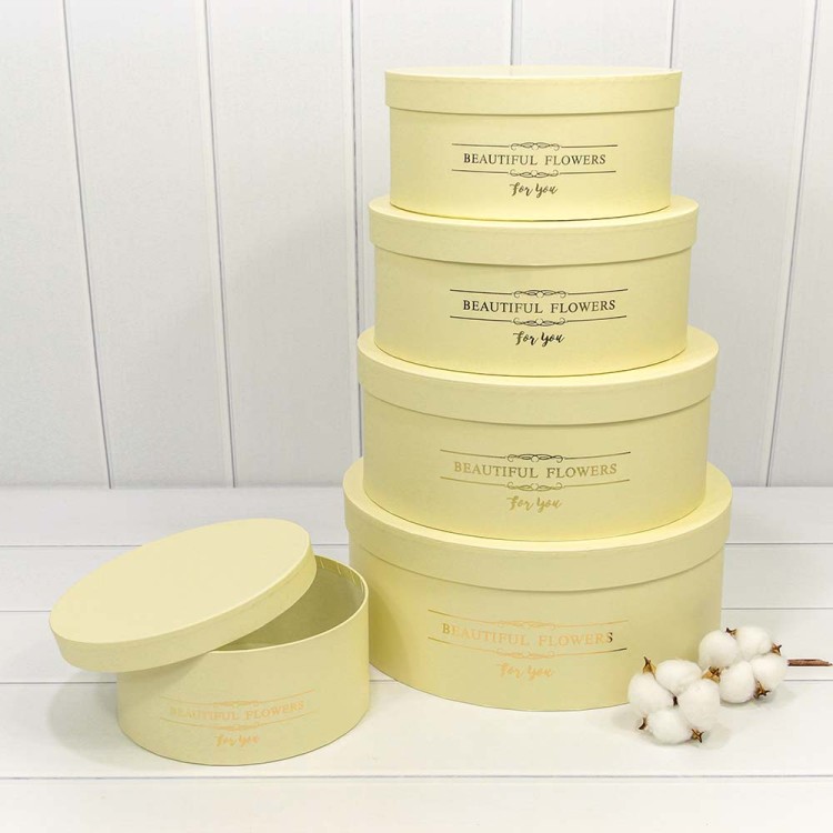 720886/9	Коробки Круглые Набор 1/5 31*12,5 "Beautiful Flowers" Бежевый 1/8