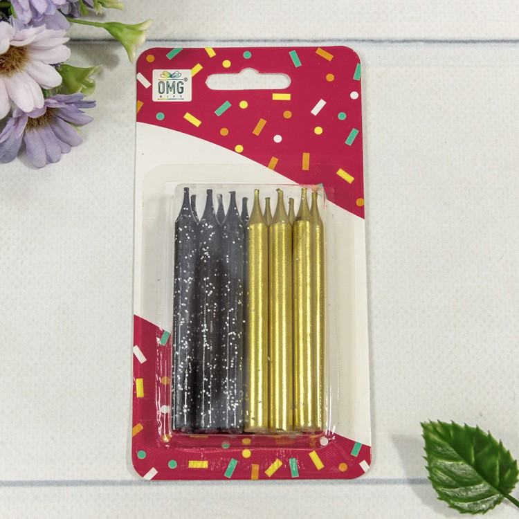 20010-95/12 Свечи для торта набор (12 шт.) 8см (микс 12) 1/12 1/144