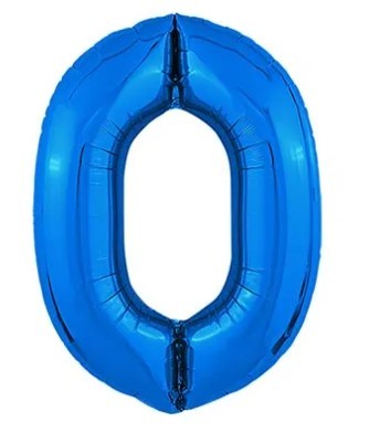 1207-5021 Шар цифра "0", 101см Металлик Blue