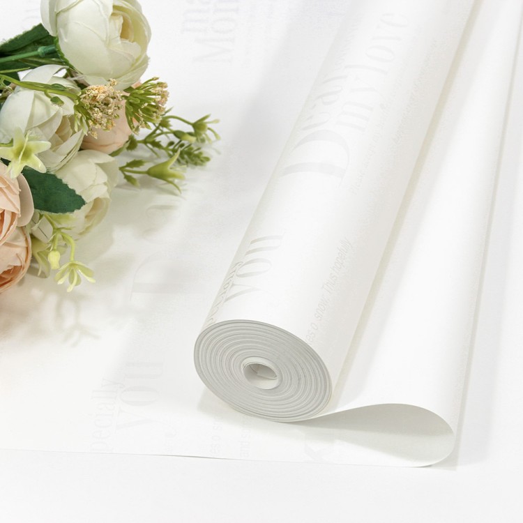 80077/2 Плёнка 59см 800г матовая с печатью 65мкм Белый 1/6 1/12