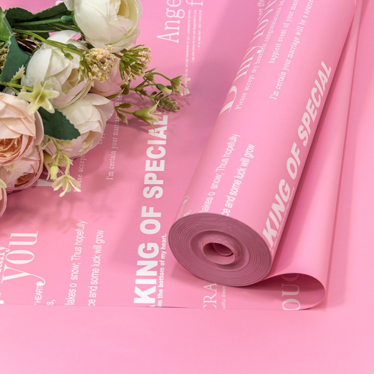 80077/0521 Плёнка 59см 800г матовая с печатью 65мкм Светло-пурпурный 1/6 1/12