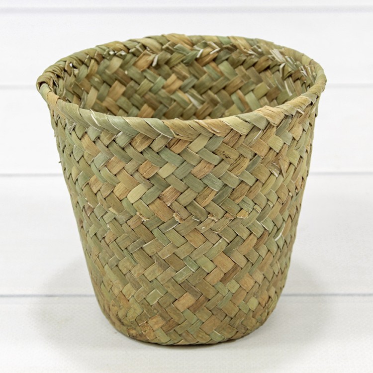 420138/3  Корзина плетёная Круглая 13*12 (±5%) из водорослей Натуральный 1/100