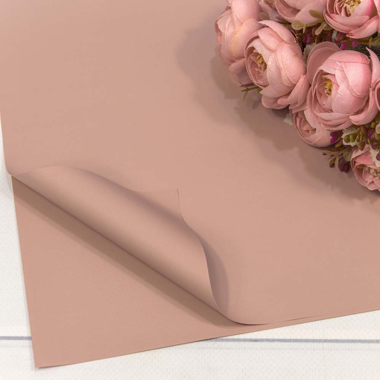 1698/6029 Плёнка в листах 55*55 (20 шт.) матовая "Корейская" 55мкм Розовато-серый-6029 1/60