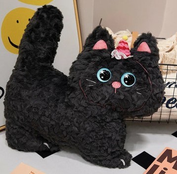 HY02830004BK Мягкая игрушка Кошка размер 40см Чёрный