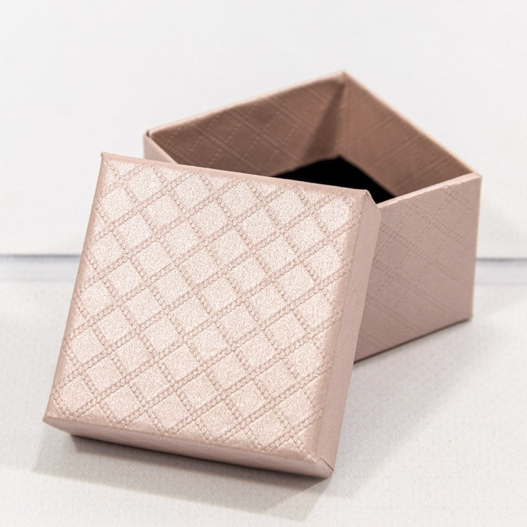 61255/8 Коробка Квадратная 5,5*5,5*3,5 "Ромбики" Светло-розовый 1/24 1/360