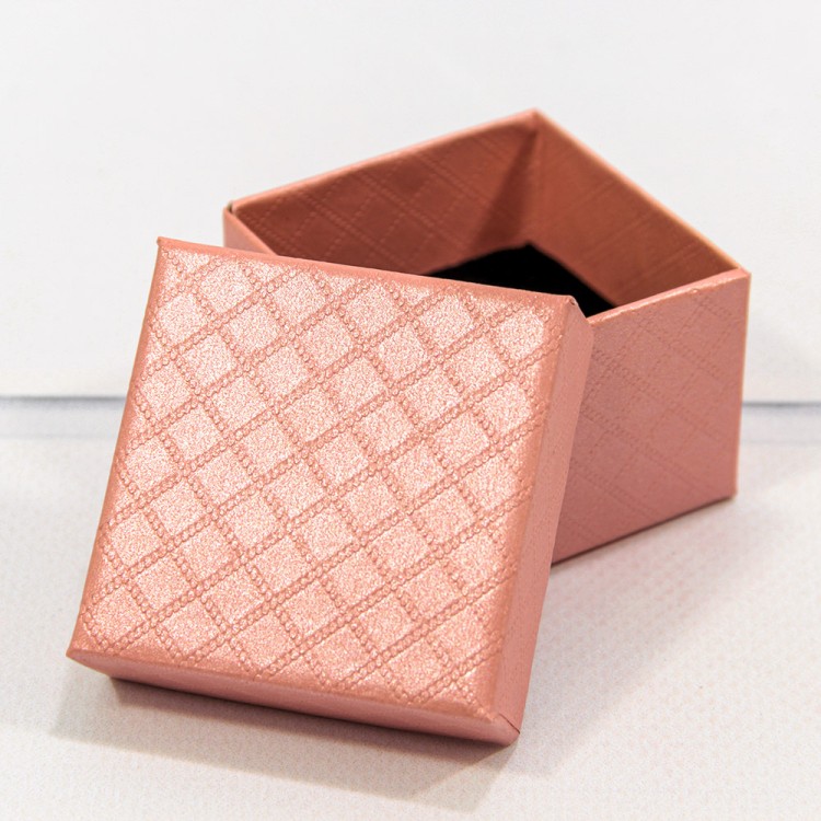 61255/9 Коробка Квадратная 5,5*5,5*3,5 "Ромбики" Лососевый 1/24 1/360