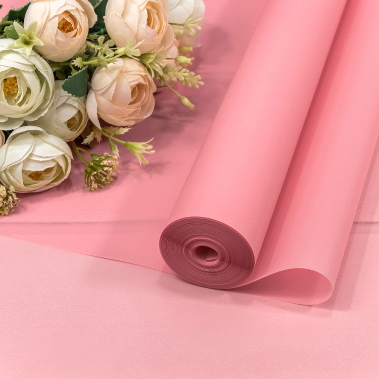 90057/6050 Плёнка 0,59*34м 900г матовая однотонная 55мкм Розовый-6050 1/6 1/12