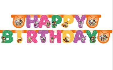 1505-1893 Гирлянда Happy Birthday 44 Котенка 200см