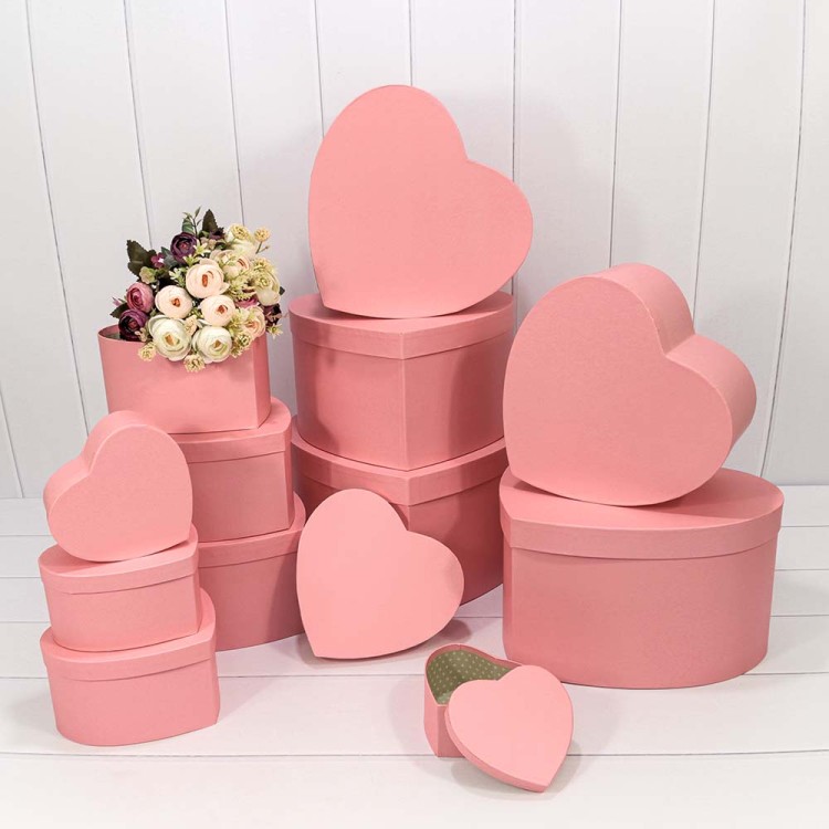 7211201/1532 Коробки "Сердце" Набор 1/12 36*34,1*20,1 Розовый 1/2