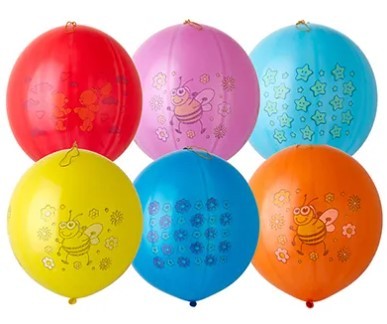 1104-0010 Шары 45см Панч-болл с рисунком 25шт