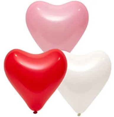 1105-0361 Шары Сердце 30см цвет ассорти 50шт