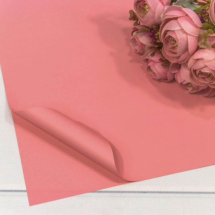 1698/6043 Плёнка в листах 60*60 (20 шт.) матовая "Корейская" 55мкм Розовый-6043 1/60