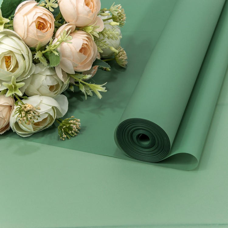 90057/556 Плёнка 0,59*34м 900г матовая однотонная 55мкм Синевато-зелёный 1/6 1/12