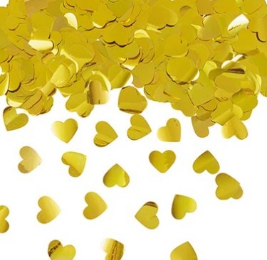 1501-5821 Хлопушка Бумфети 30см Сердца золото