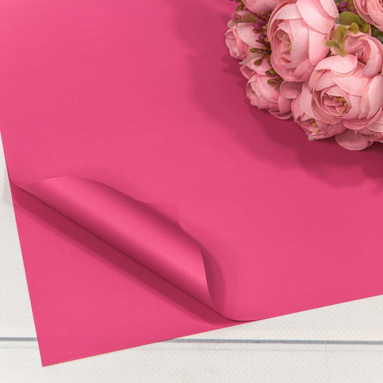 1698/219 Плёнка в листах 55*55 (20 шт.) матовая "Корейская" 55мкм Малиново-розовый 1/60