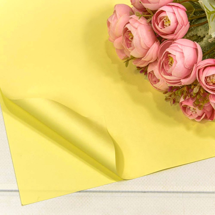 1698/602	Плёнка в листах 60*60 (20 шт.) матовая "Корейская" 55мкм Светло-жёлтый 1/60	