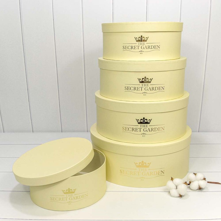 720888/9	Коробки Круглые Набор 1/5 37,5*14,5 "The Secret Garden" Бежевый 1/6