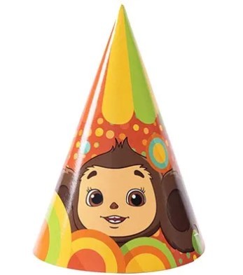 1501-6531 Колпаки С днем рождения Чебурашка 6шт 1501-6531 Колпаки С днем рождения Чебурашка 6шт