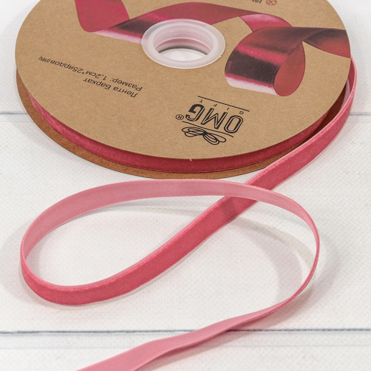 592-12/06 Лента Бархат 1,2см*25ярд Персиковый 1/16 1/64