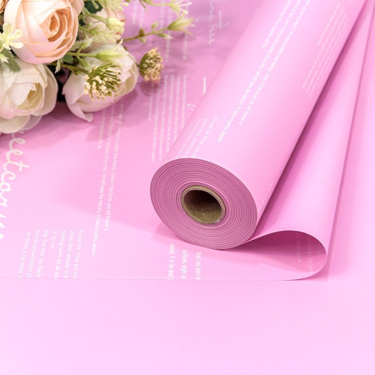 1877/0521 Плёнка 58см 800г матовая с печатью 60мкм Светло-пурпурный 1/12