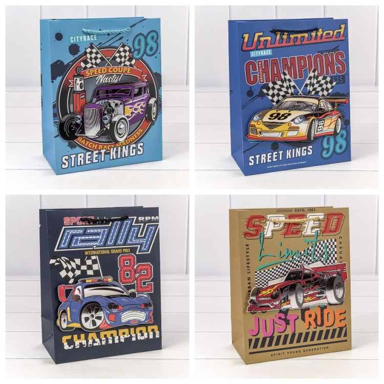 000266E Пакет подарочный с 3D аппликацией "Детский" (микс 266) 18*23*10 210г 1/20 1/360