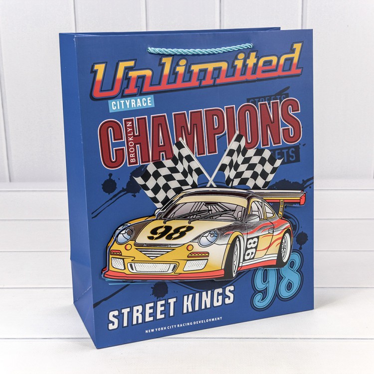 000266C Пакет подарочный с 3D аппликацией "Детский" (микс 266) 26*32*12 210г 1/20 1/240