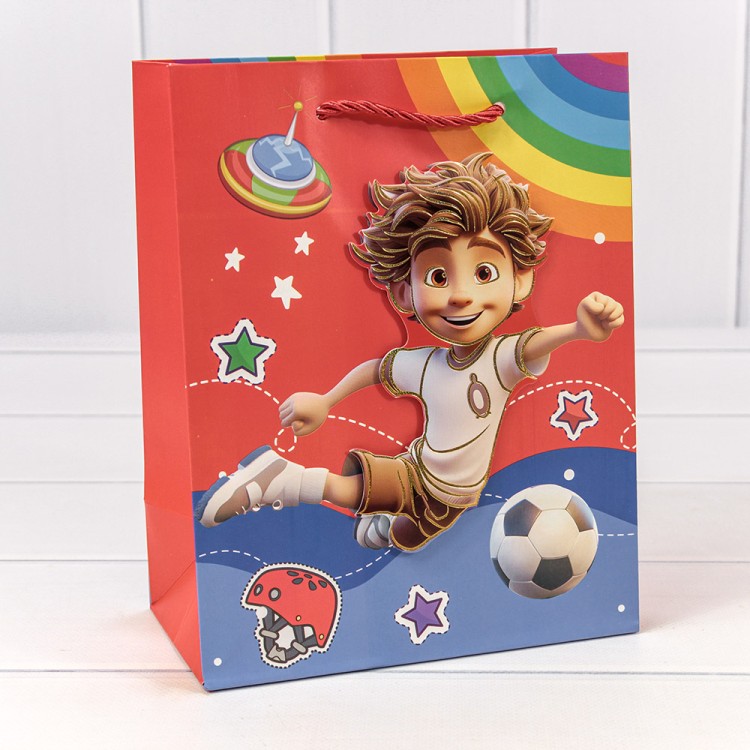 000267E Пакет подарочный с 3D аппликацией "Детский" (микс 267) 18*23*10 210г 1/20 1/360