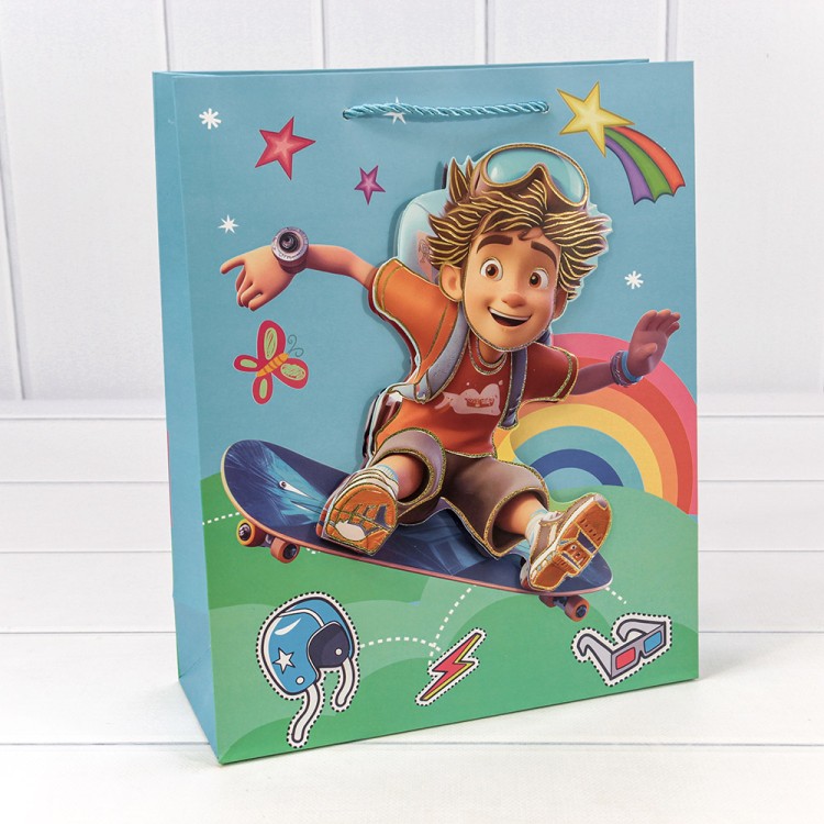 000267C Пакет подарочный с 3D аппликацией "Детский" (микс 267) 26*32*10 210г 1/20 1/240