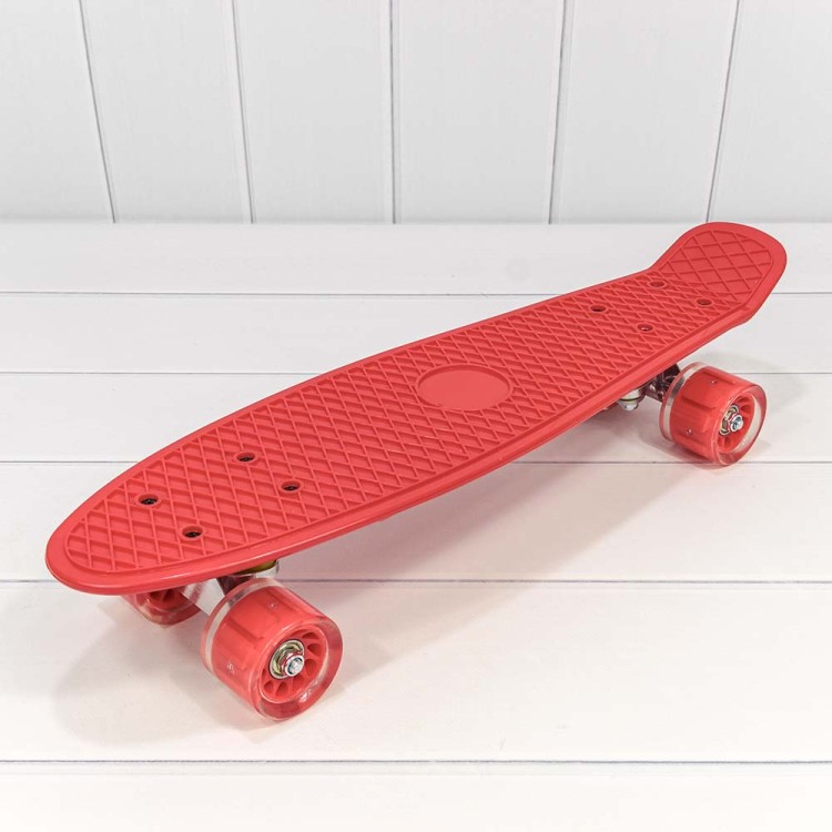 000600-1 Скейтборд из пластика 56*14,5 со светящимися колесами (ассортимент) 1/8