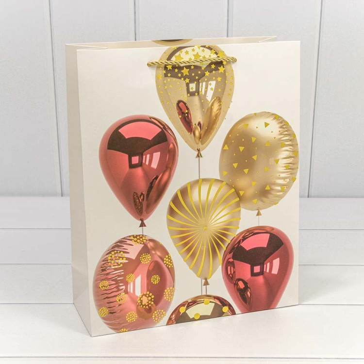 000129C Пакет подарочный с тиснением "Воздушные шары" (микс) 26*32*10 210г 1/20 1/240