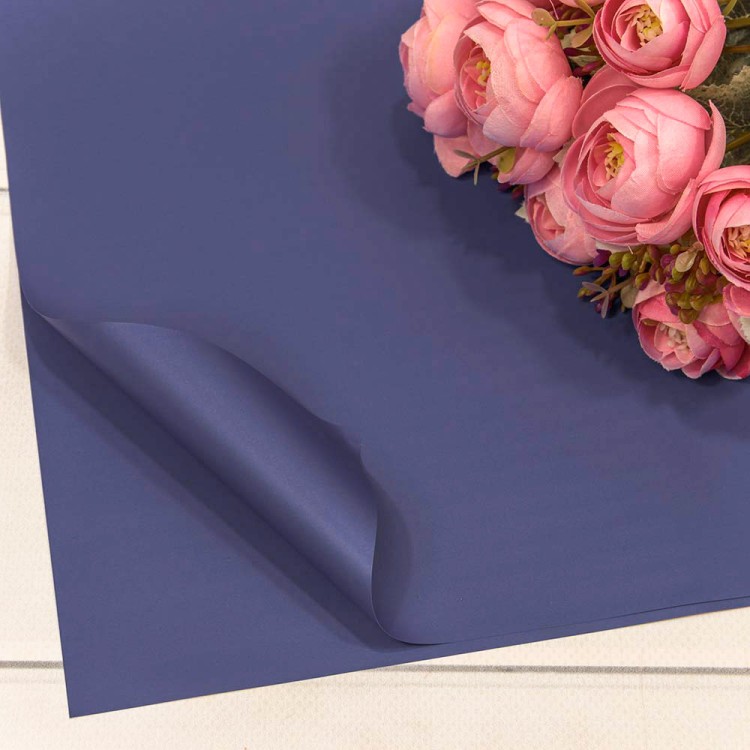 1698/6104 Плёнка в листах 55*55 (20 шт.) матовая "Корейская" 55мкм Синий 1/60