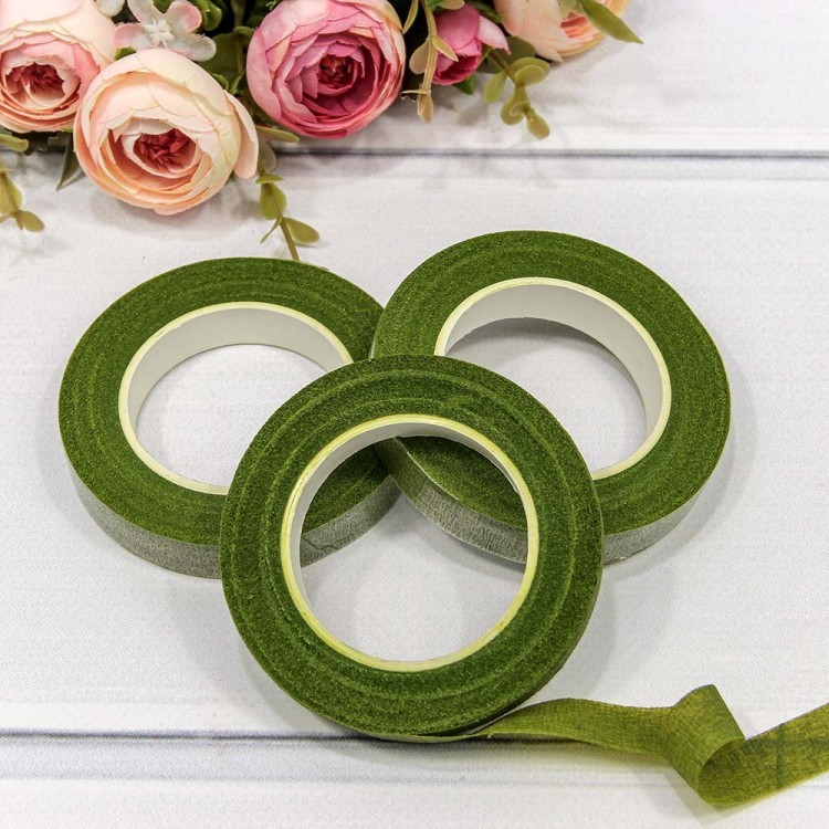 2603/1 Тейп-лента для цветов 1,2 см*25 ярд травяной 1/12 1/360